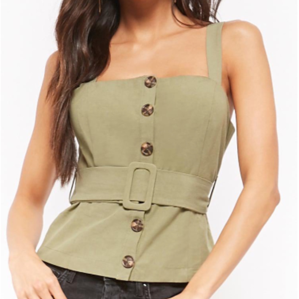Nwt Button-Front Top